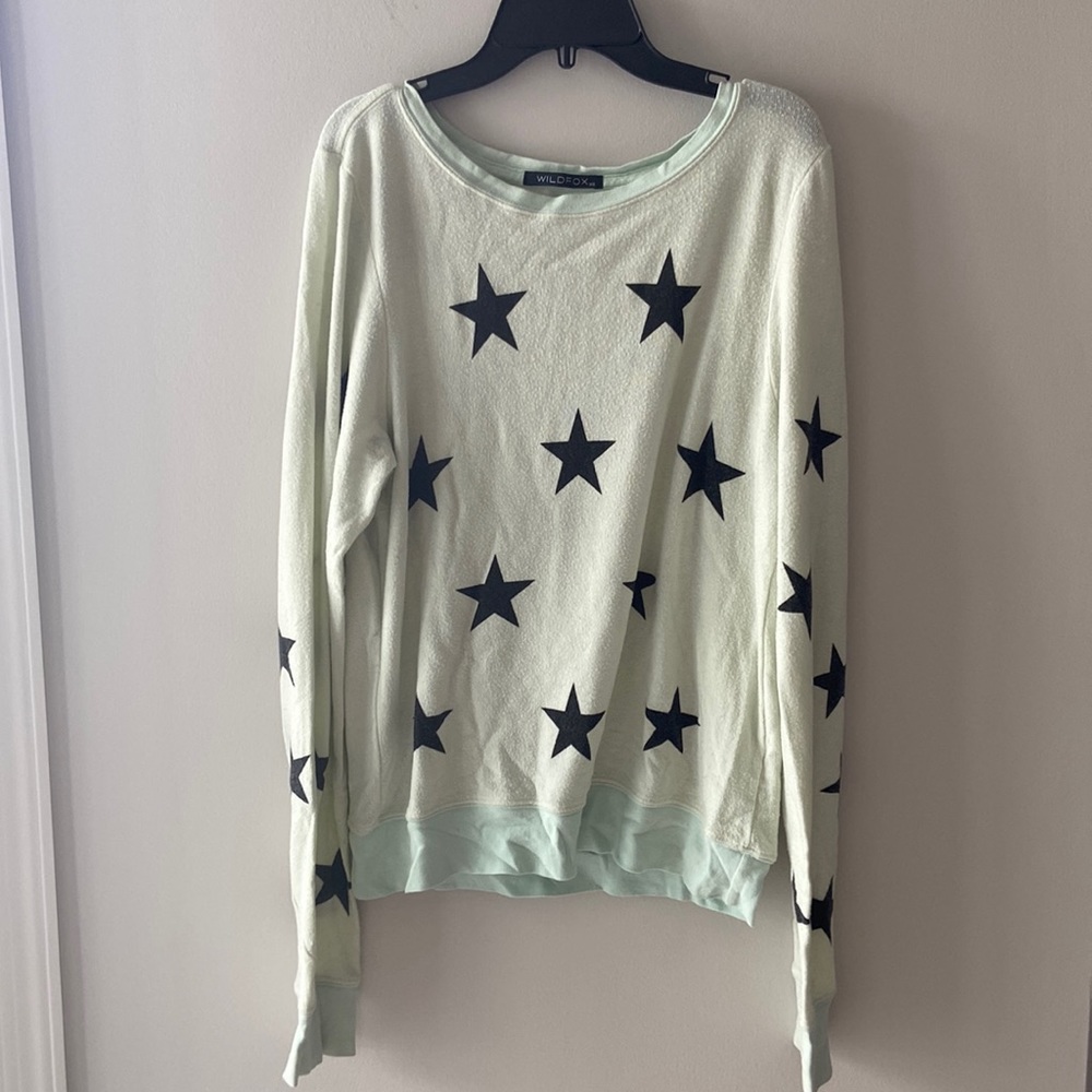 Wildfox Soft Long Sleeve Shirt with Navy Stars